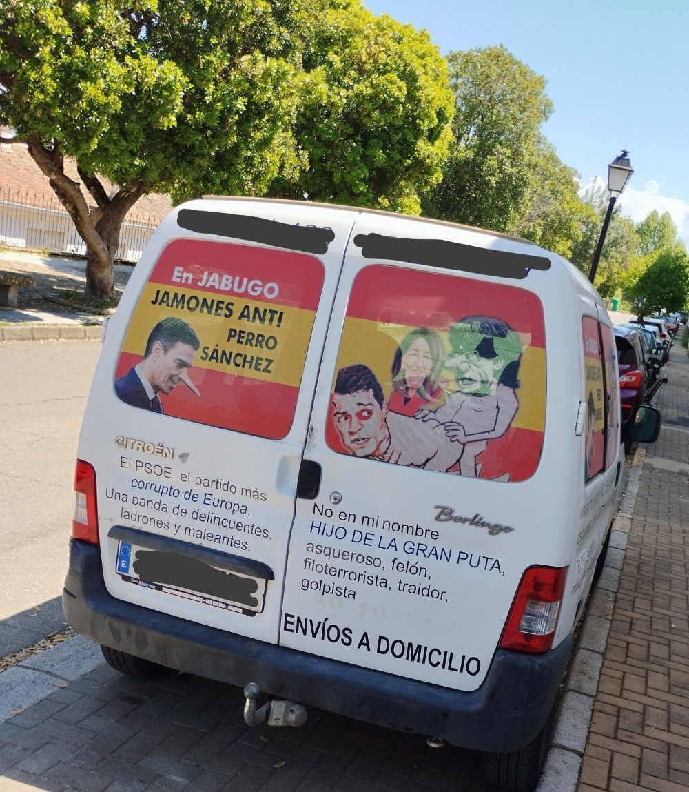 "Jamones de Jabugo anti Perro Sánchez"