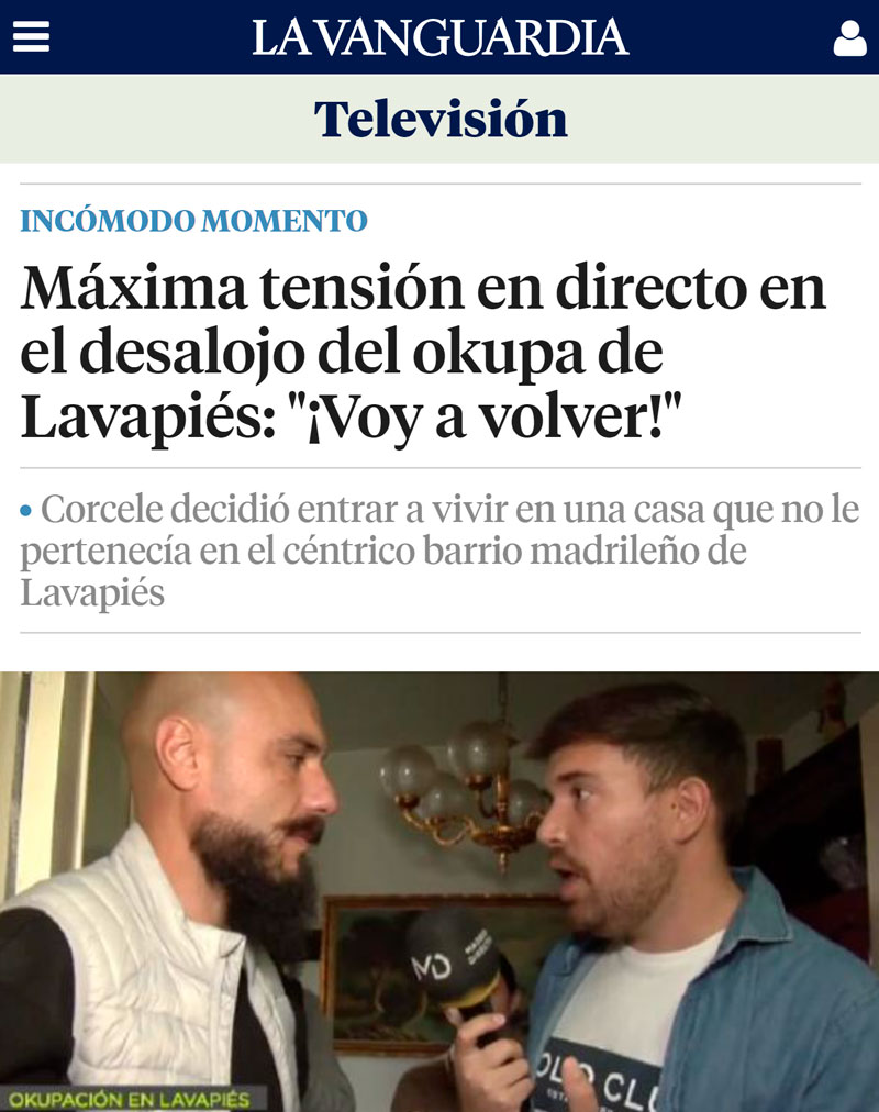 El okupa de Lavapiés se pone chulo: "¡VOY A VOLVER!"