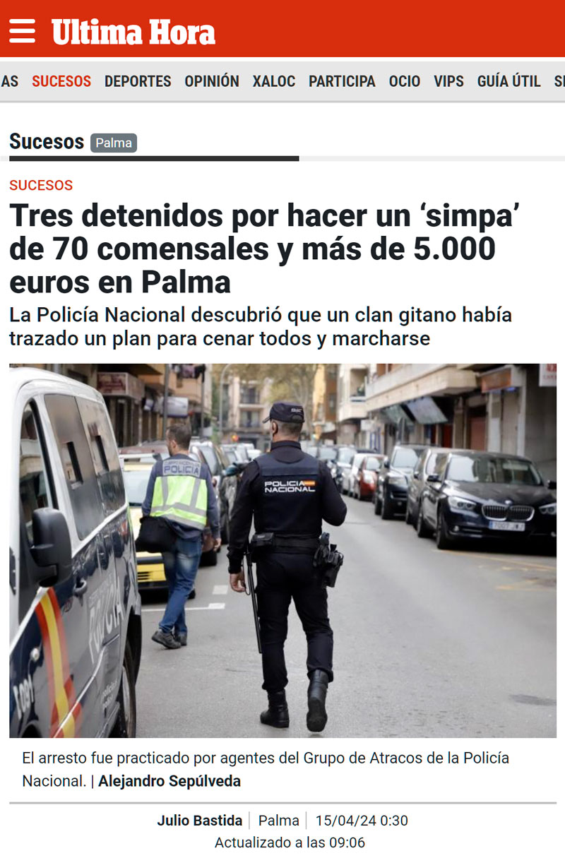 Tres detenidos por un simpa intergaláctico de 5000 euros en Palma