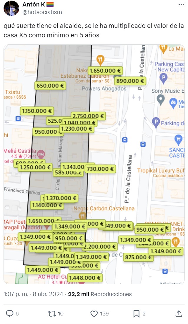 100 m2 por 166.000 euros en Tetuán... LOL