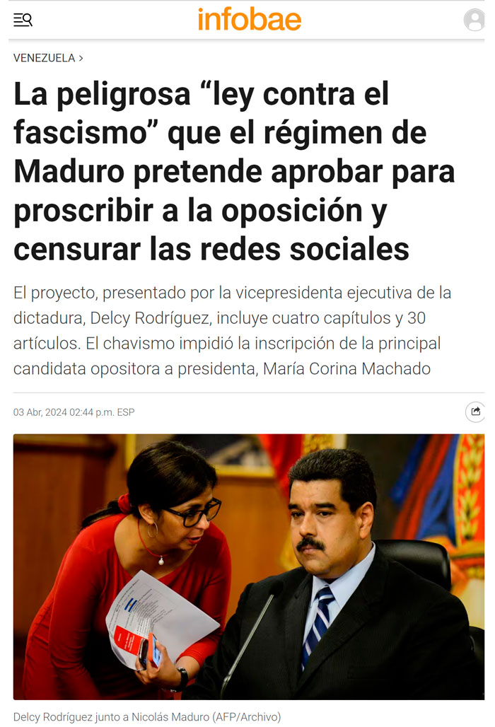 Nicolás Maduro aprueba una ley infernal en contra de cualquier tipo de disidencia.