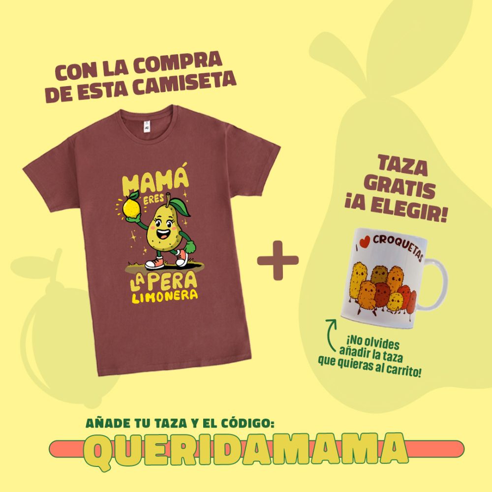La camiseta de la semana trae taza de regalo por el día de la madre.