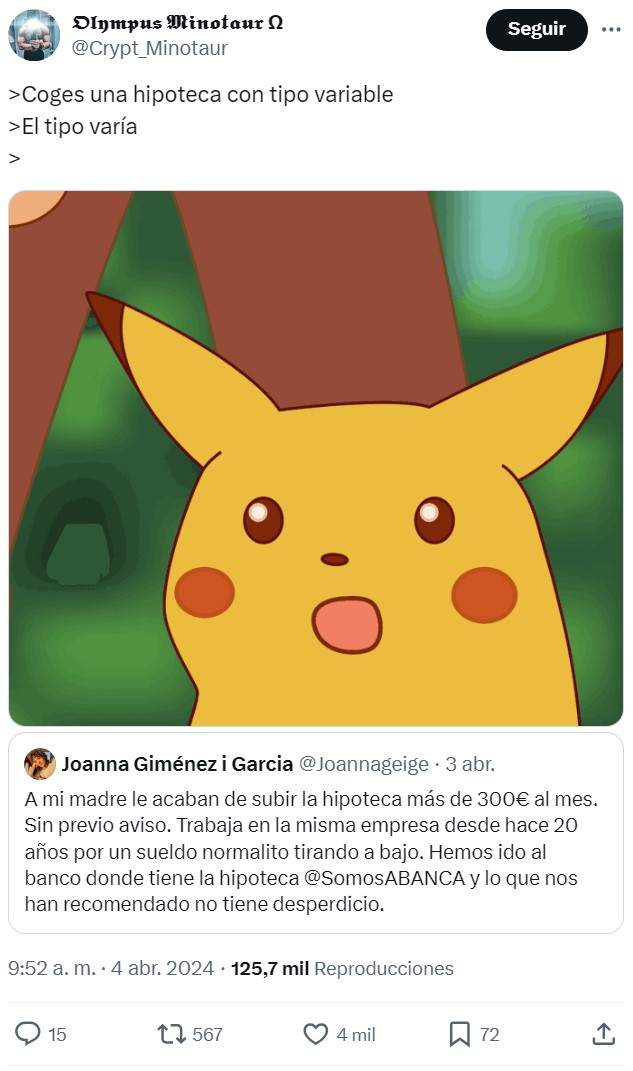 "A mi madre le acaban de subir la hipoteca más de 300€"