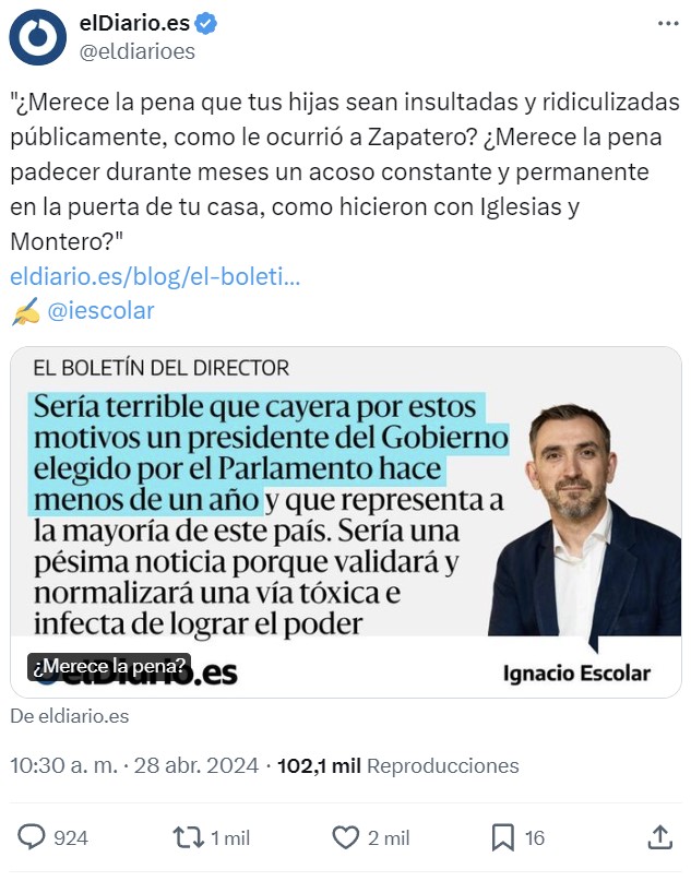 Ignacio Escolar se lanza en plancha con la boca abierta a la brаgueta de Pdro Snchz.
