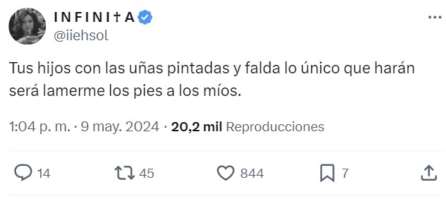 "Voy a educar a mis hijos para que se coman a los tuyos vivos"