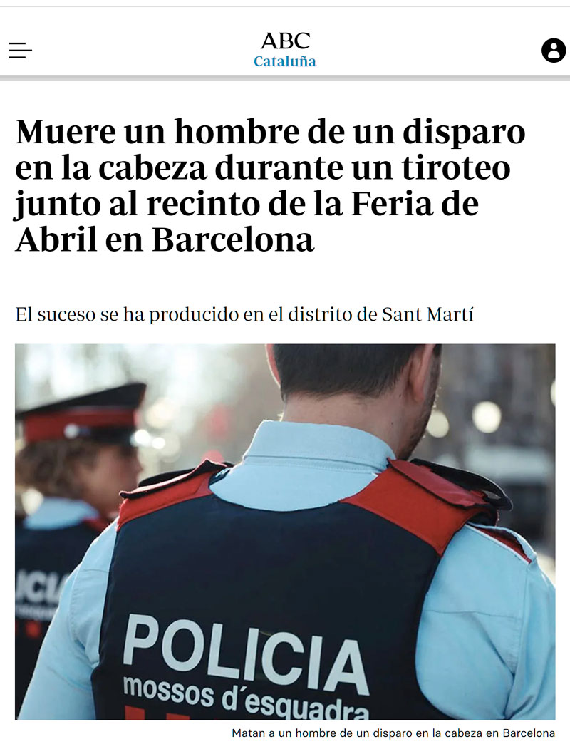 Se acaban de cargar a un tío con 5 tiros en el barrio de La Mina.
