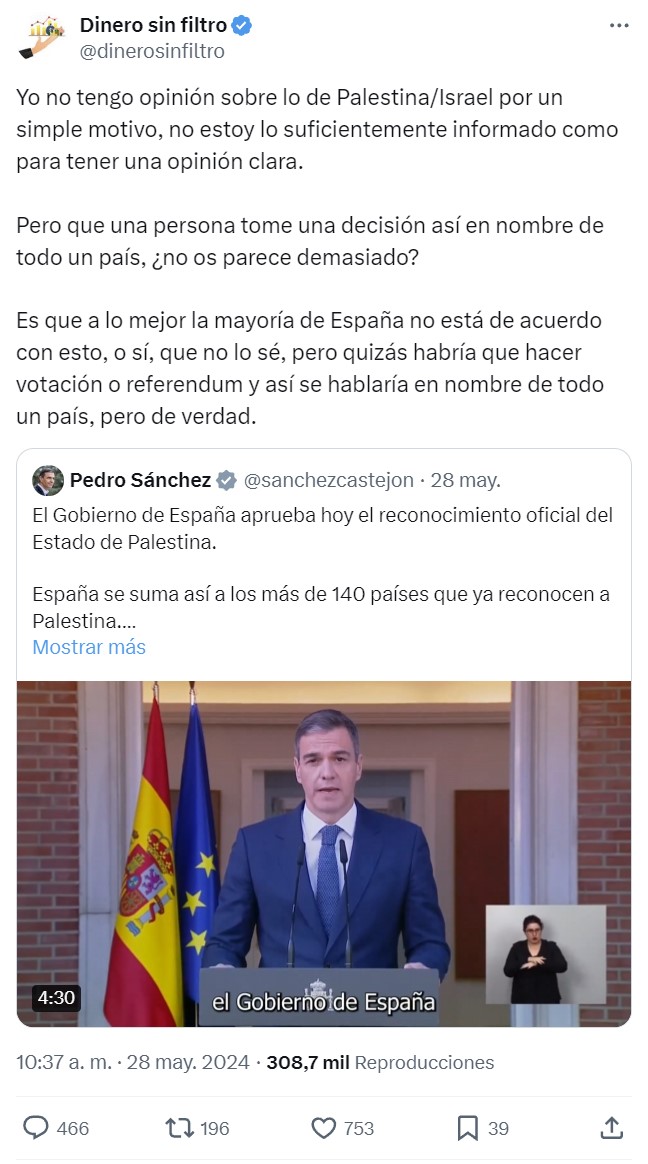 ¿Se puede reconocer el estado de Palestina tan alegremente con un 30% de los votos?
