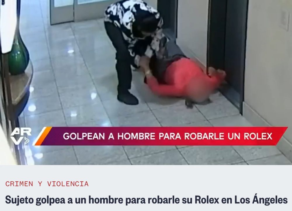 Sujeto golpea a un hombre para robarle su Rolex en Los Ángeles.