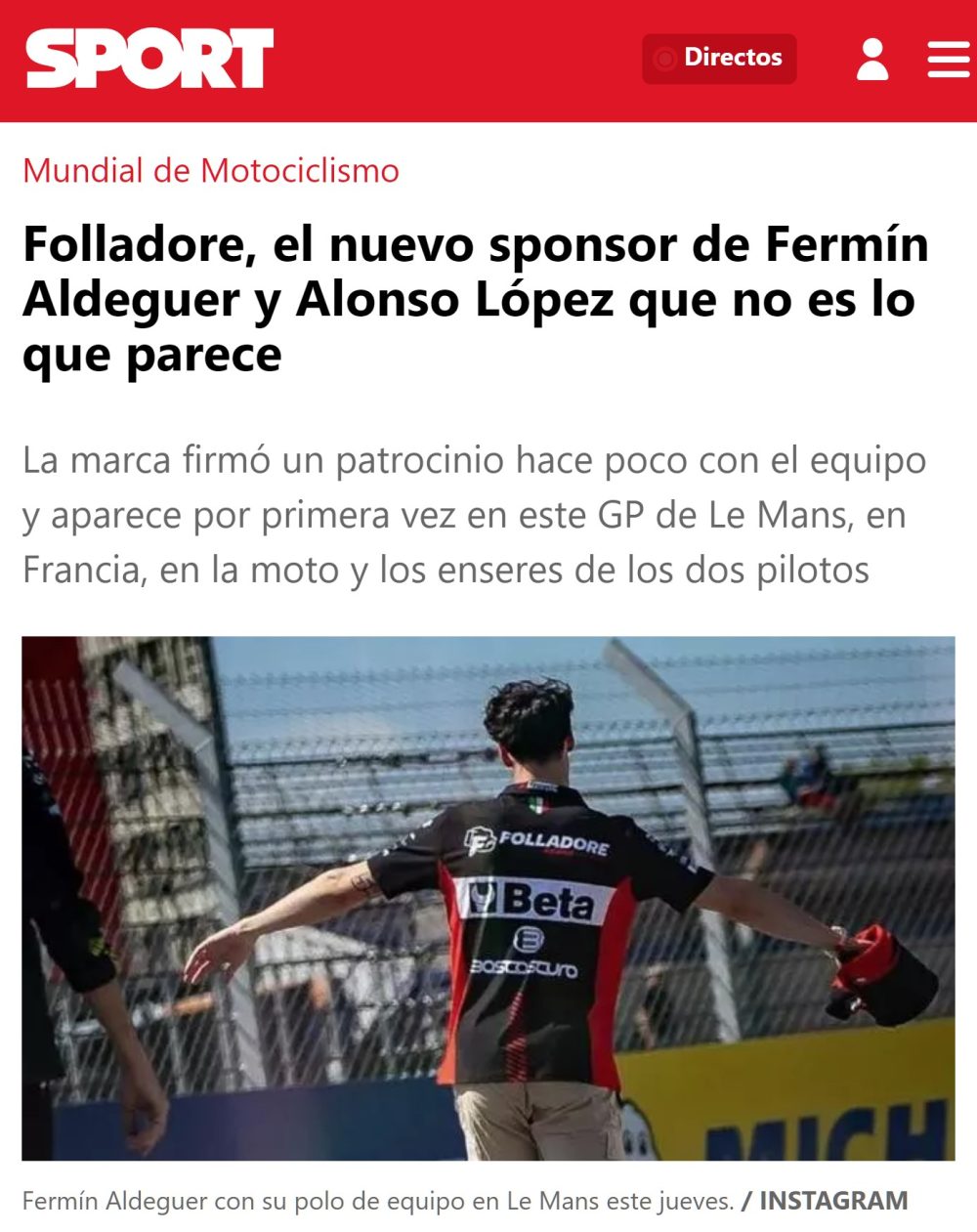 El nuevo sponsor de Moto2 que no es lo que parece.
