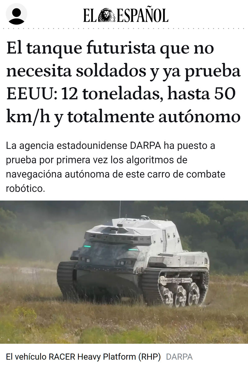 Llegan los tanques no tripulados.
