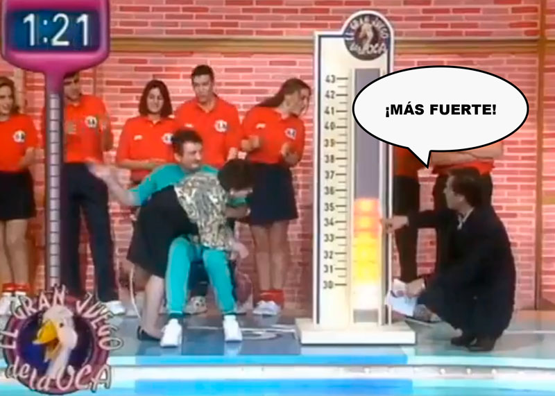 Cuando en El Juego de la Oca se inventaron una prueba que consistía en azotar a tu anciana madre en prime time.