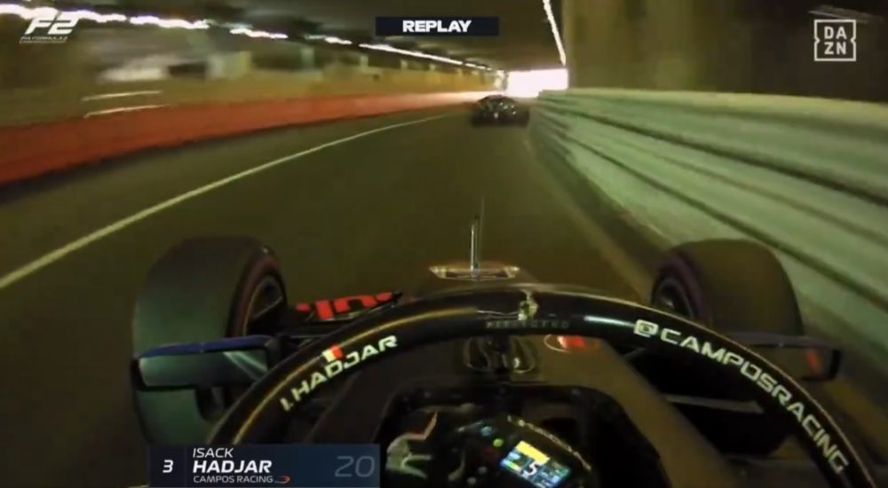 Los increíbles reflejos de Hadjar al encontrarse un piloto lento en el túnel de Mónaco.
