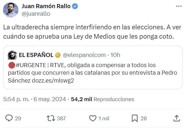 La máquina del fango sigue asediando a Pdro Snchz.