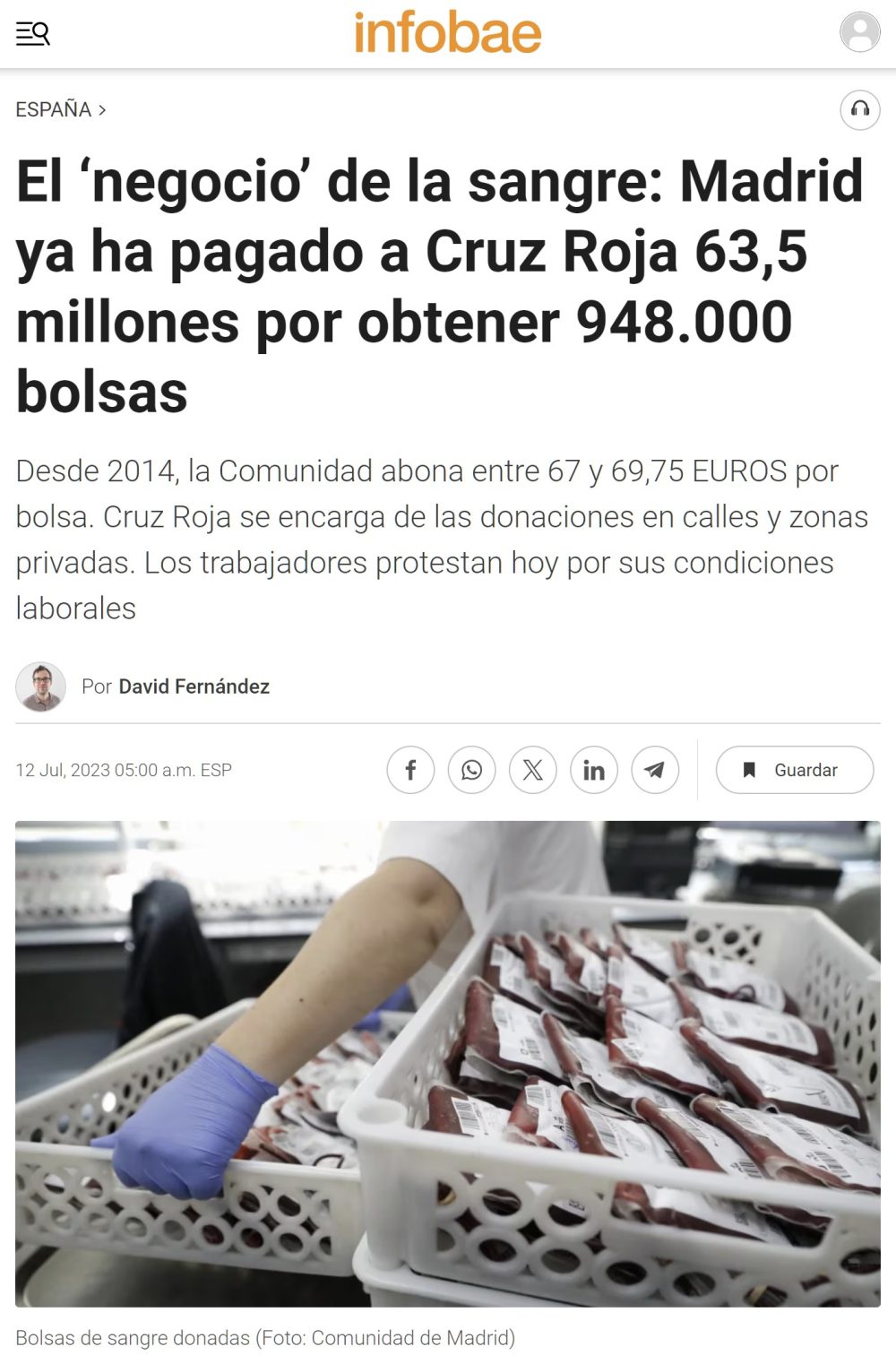 El negocio de la sangre.