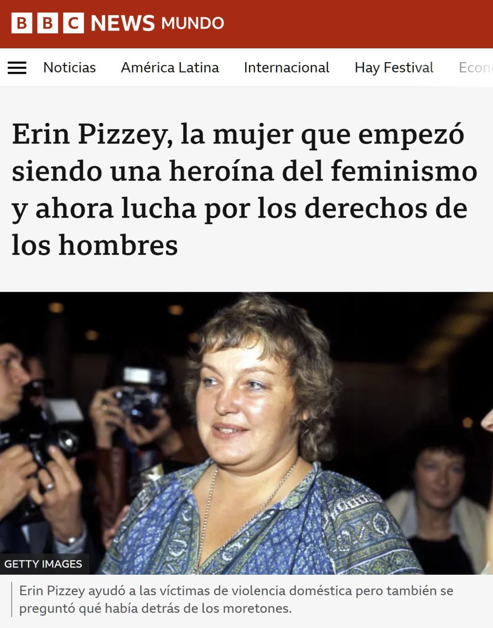 La heroína del feminismo que ahora lucha por los derechos de los hombres.