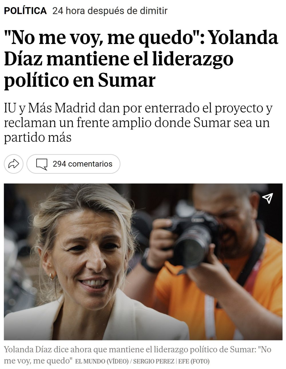 Yolanda Díaz... SE QUEDA.