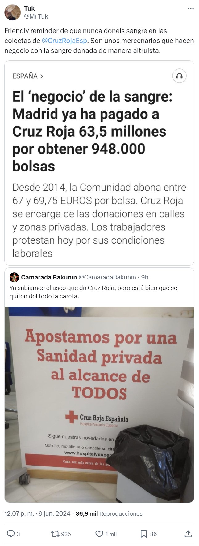 El negocio de la sangre.