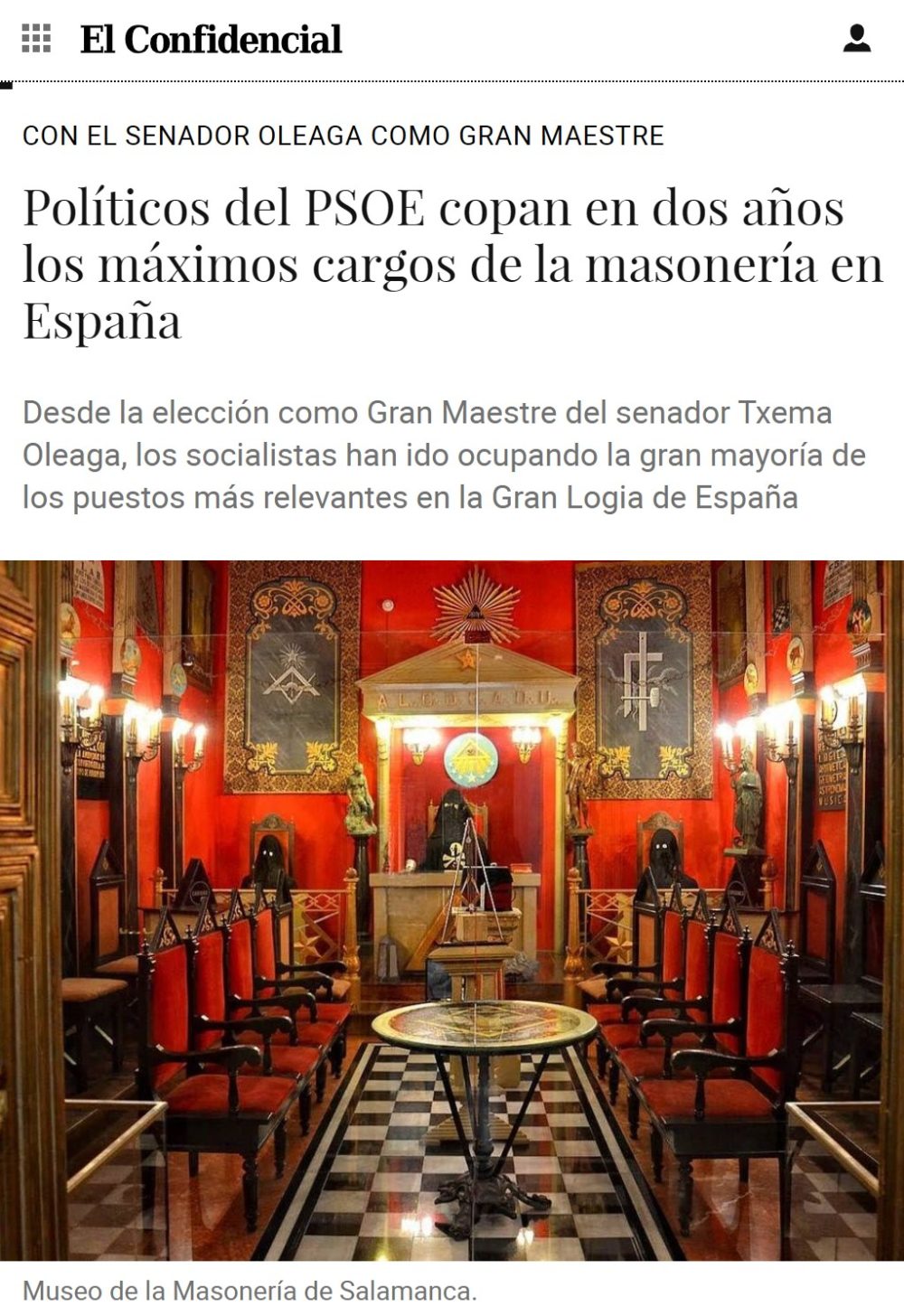 El PSOE manda en la logia masónica española.