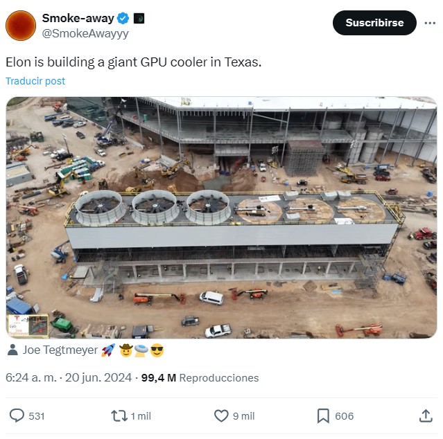 "Elon Musk esta fabricando un disipador de GPU gigante en Texas.