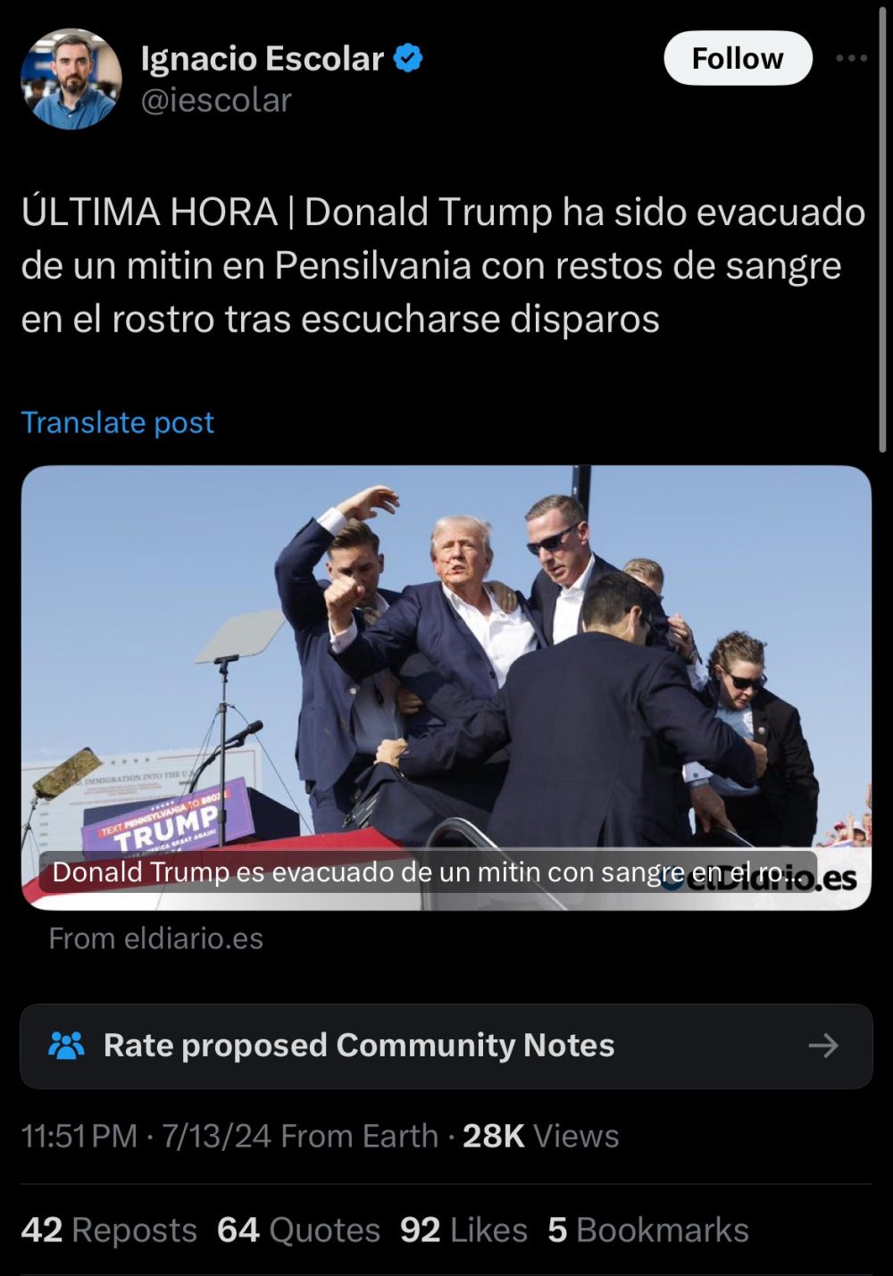 De los creadores de "TERRORISMO MACHISTA", llega... "A Trump le sale algo rojo de la oreja después de que se escuchen unos ruidos".