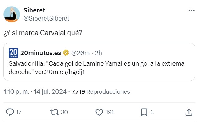 Salvador Illa: "Cada gol de Lamine Yamal es un gol a la extrema derecha".