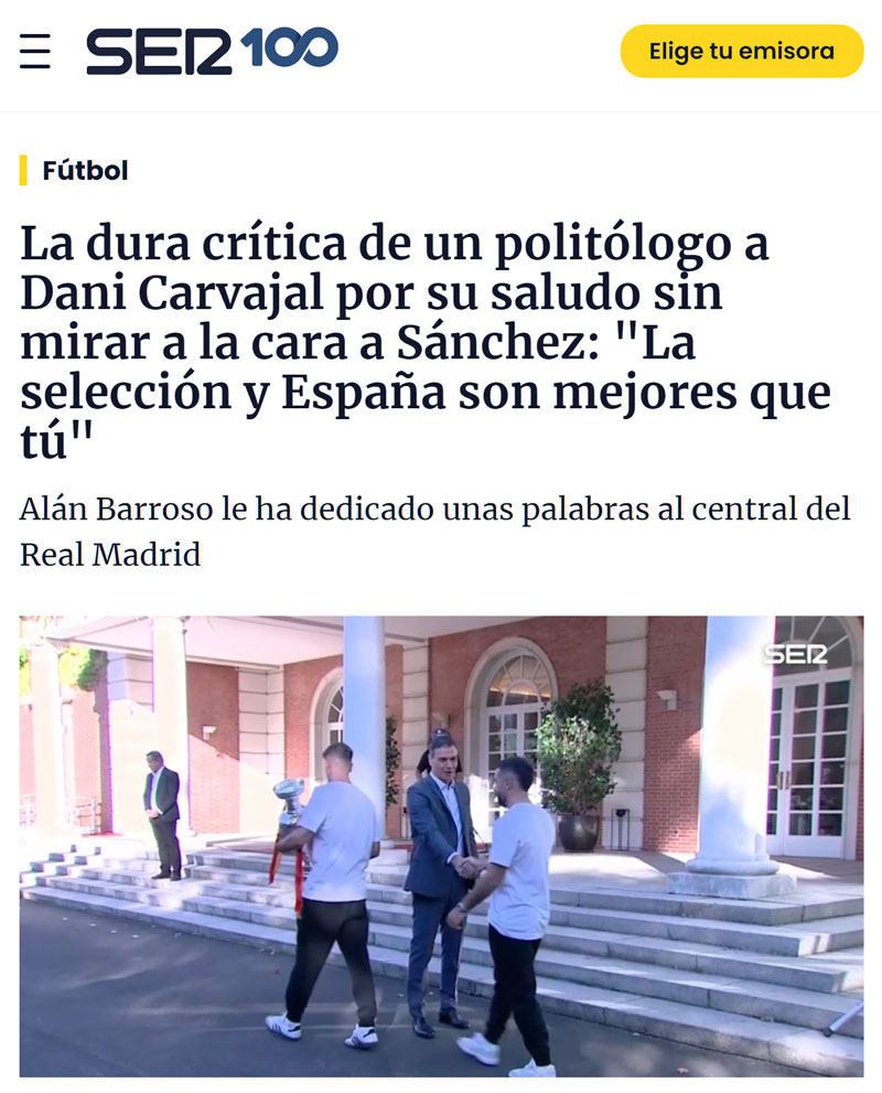 "Un politólogo" = alguien del PSOE.