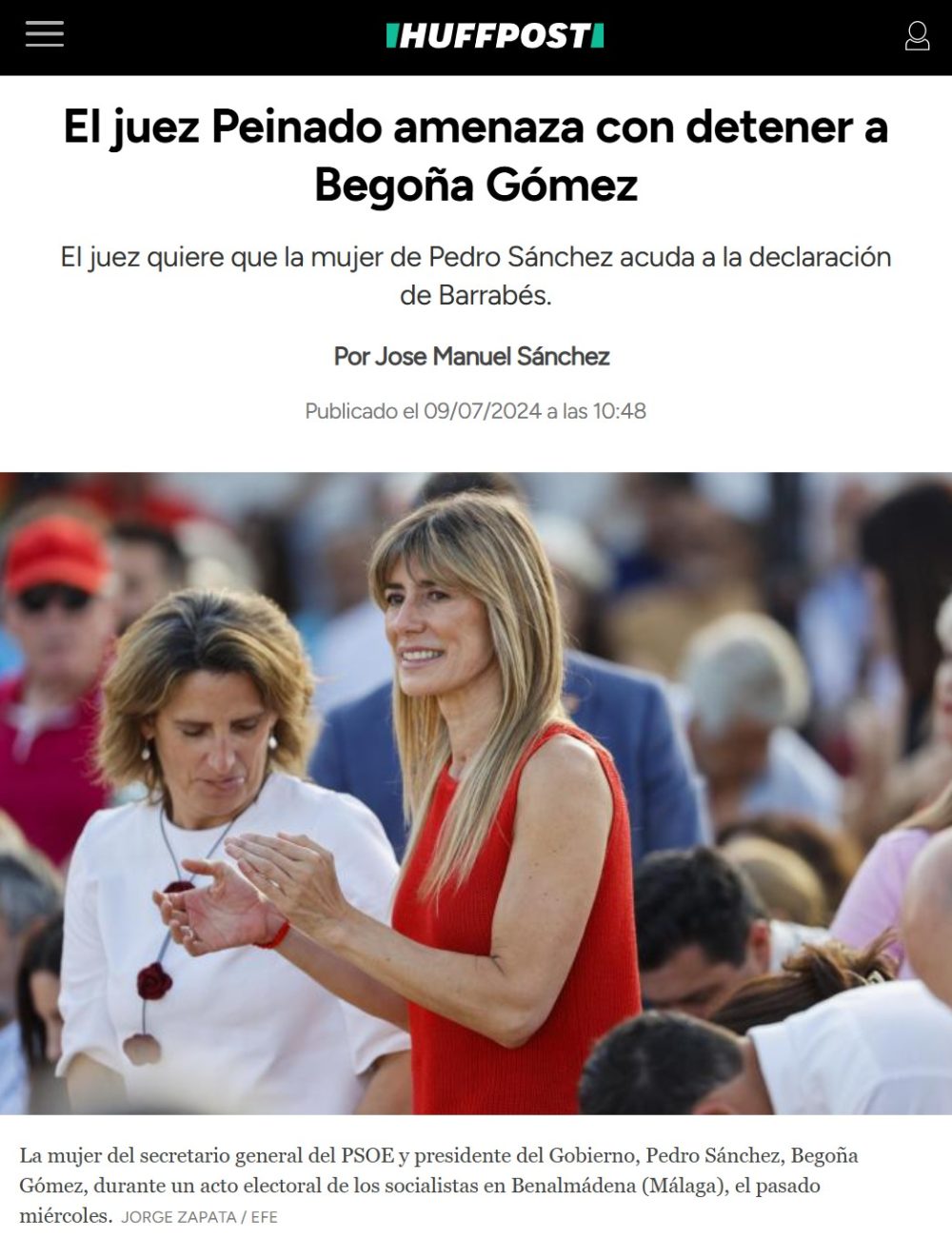 El juez Peinado advierte a Begoña Gómez de que podría ser detenida.