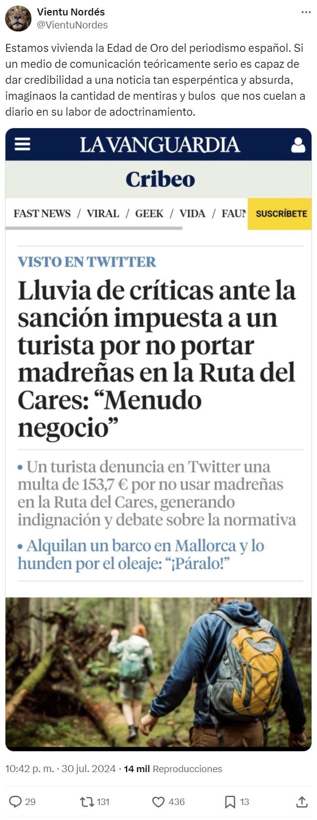 Un meme creado para repeler turistas se convierte en noticia de verano gracias a la magia de los becarios.