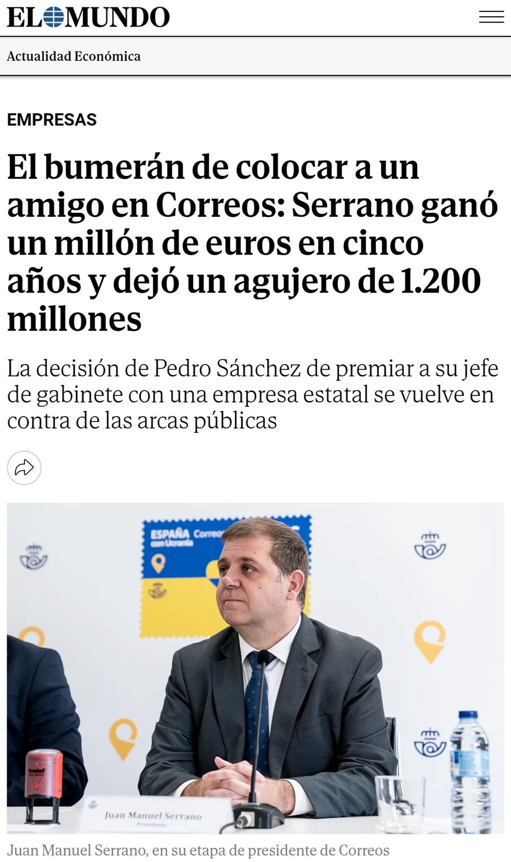 Los impuestos van para sanidad, educación, y... AGUJEROS DE 1200 MILLONES POR EMPOTRAR AL AMIGUETE DE PEDRO SÁNCHEZ.