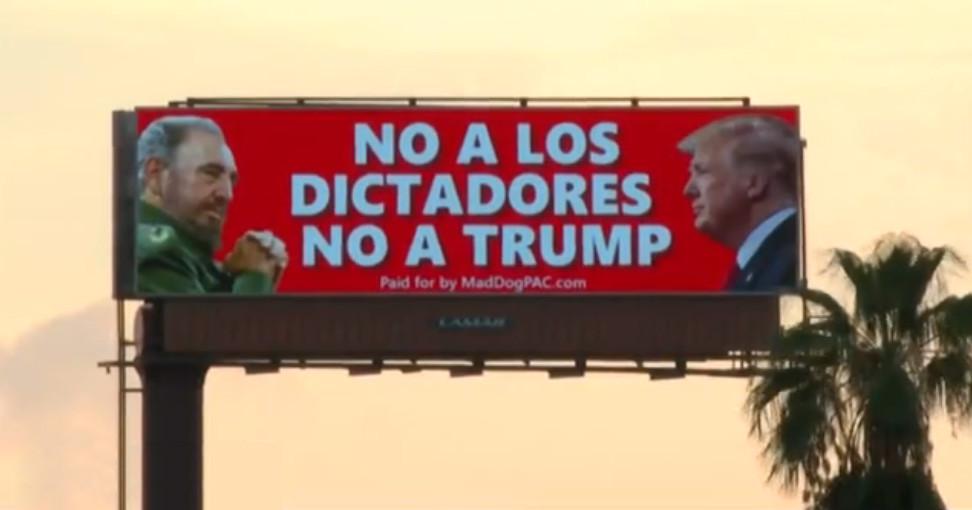 Cartel visto en el sur de Florida.