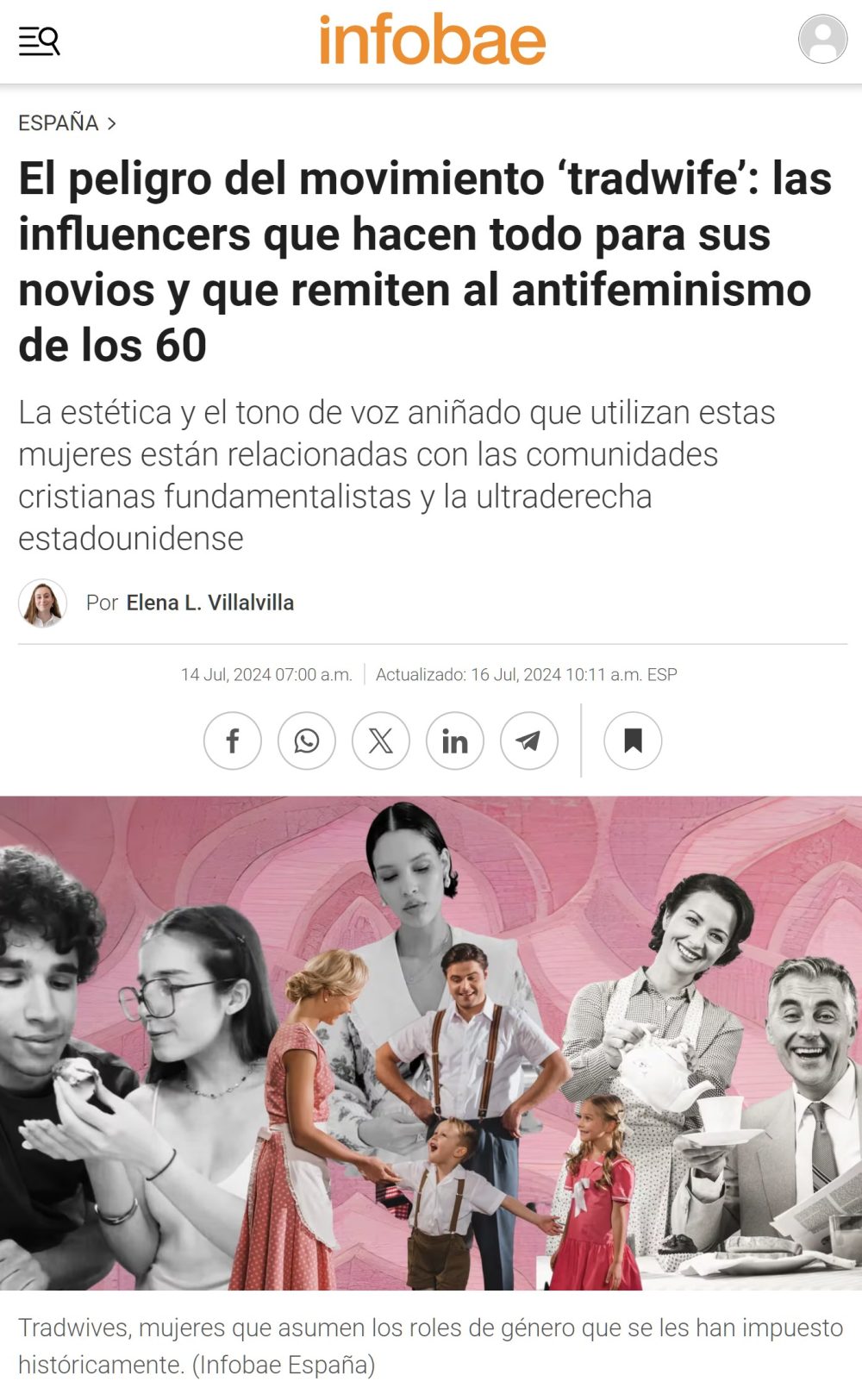 Las feministas han escrito un artículo para informar del "peligro" que supone cocinar para tu marido.