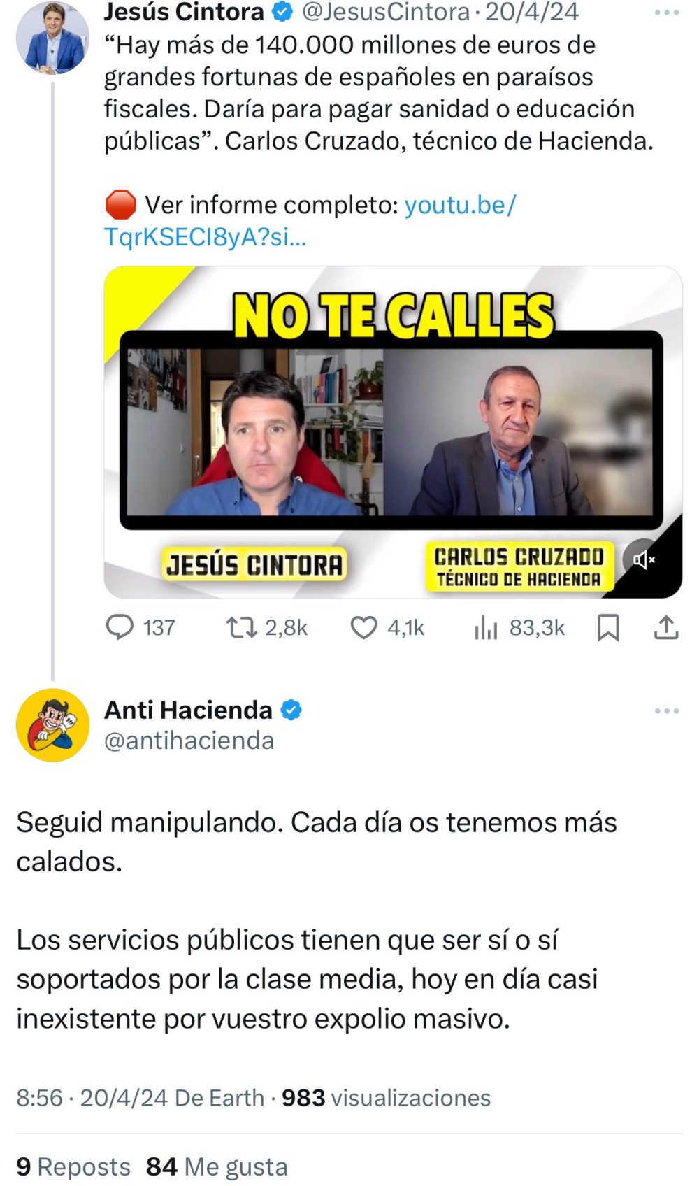 Jesús Cintora: el adalid contra la censura... de los demás.