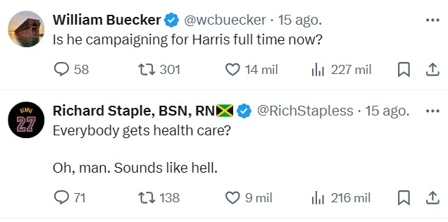 Metedura de pata galáctica de Donald Trump: "Todos vosotros vais a ser arrojados a un sistema comunista. Seréis arrojados a un sistema en el que todos recibirán atención médica".