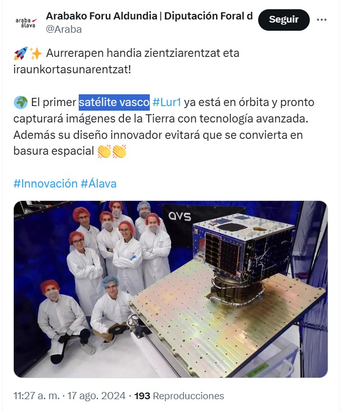EL PRIMER SATÉLITE VASCO.