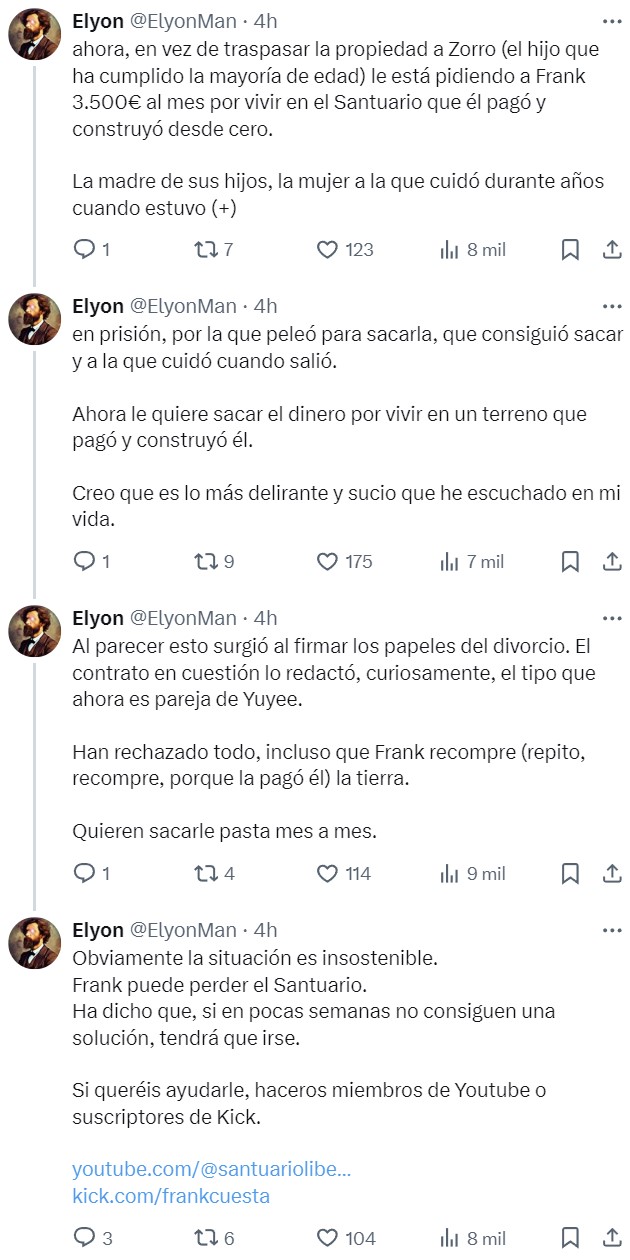 Frank Cuesta podría perder su santuario porque Yuyee le pide 3500 dólares al mes por vivir en él.