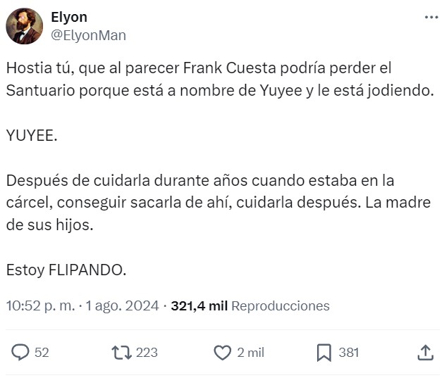 Frank Cuesta podría perder su santuario porque Yuyee le pide 3500 dólares al mes por vivir en él.