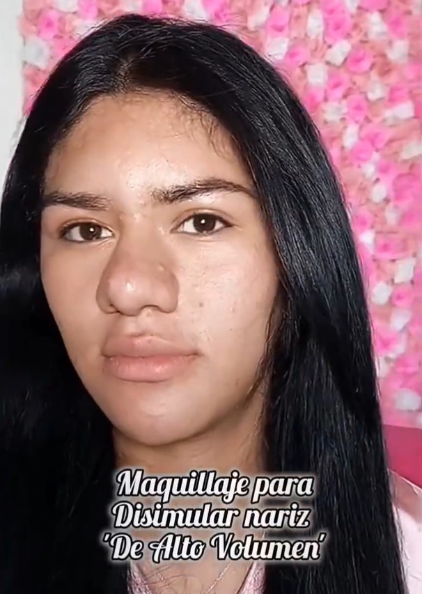 "Maquillaje para disimular nariz de alto volumen"