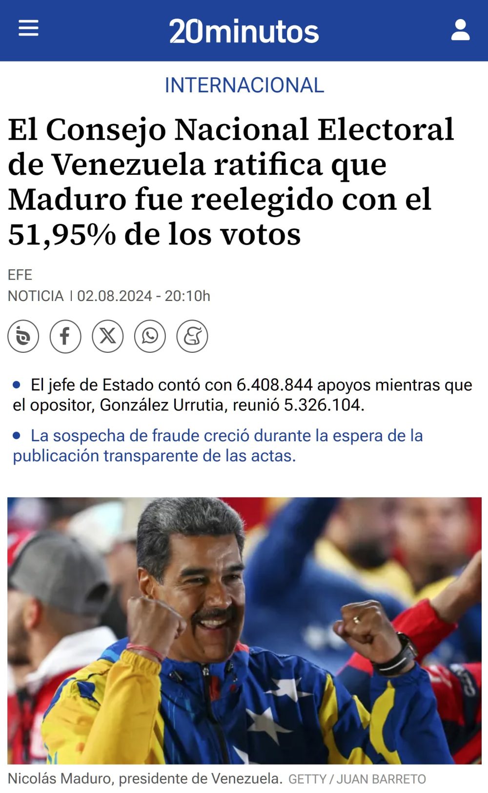 Para sorpresa de nadie, Maduro ratifica que ha ganado Maduro.