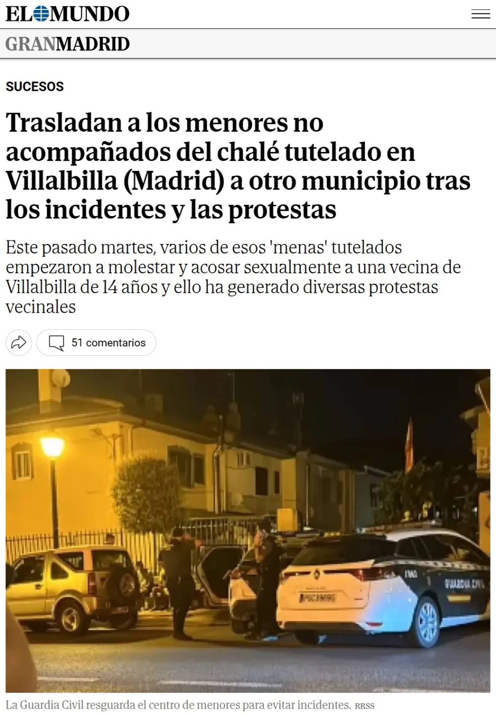 En Villalbilla, Madrid, los vecinos se han organizado para expulsar a los menas que están acogidos en un chalet de su pueblo, después de que hubieran agrеdido sеxualmente a una mеnor de 14 años.