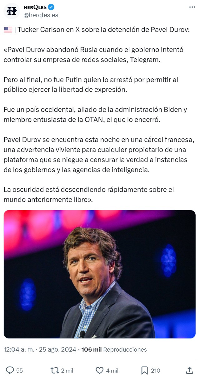 Detienen en Francia al fundador y director general de Telegram, Pavel Durov.