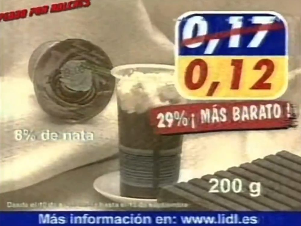 Anuncio del Lidl en el año 2004: "Tu carro lleno por 30 euros".