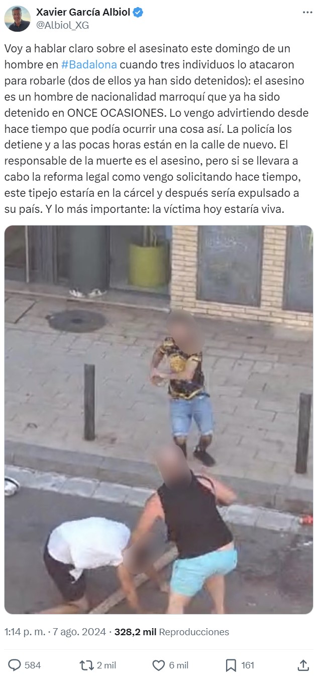 Problemas en el paraíso pepesuno: Albiol, alcalde de Badalona, se queja de los inmigrantes reincidentes, y sus seguidores le dicen que su jefe no hace nada.