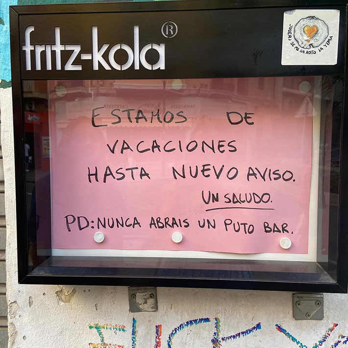 Vacaciones hasta nuevo aviso.