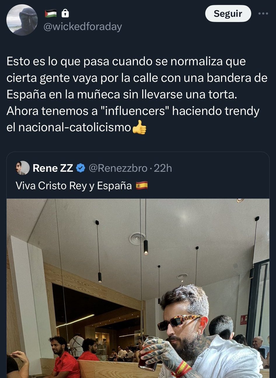 Atentos a este sujeto que lleva en su nick una bandera de Palestina, un pueblo que profesa el islam, y hace esta crítica de alguien de su país...