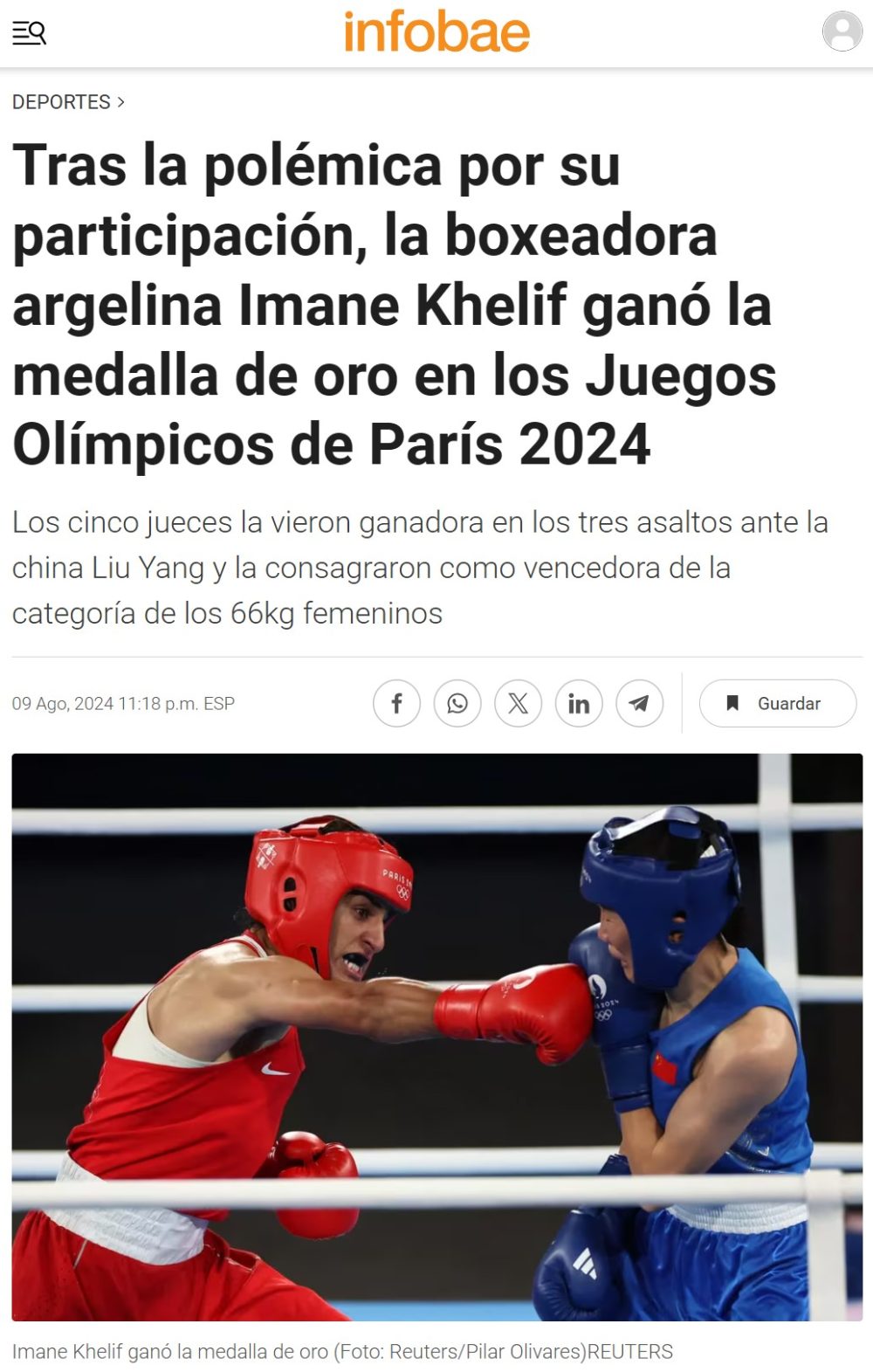 Imane Khelif se lleva la medalla de oro de boxeo femenino