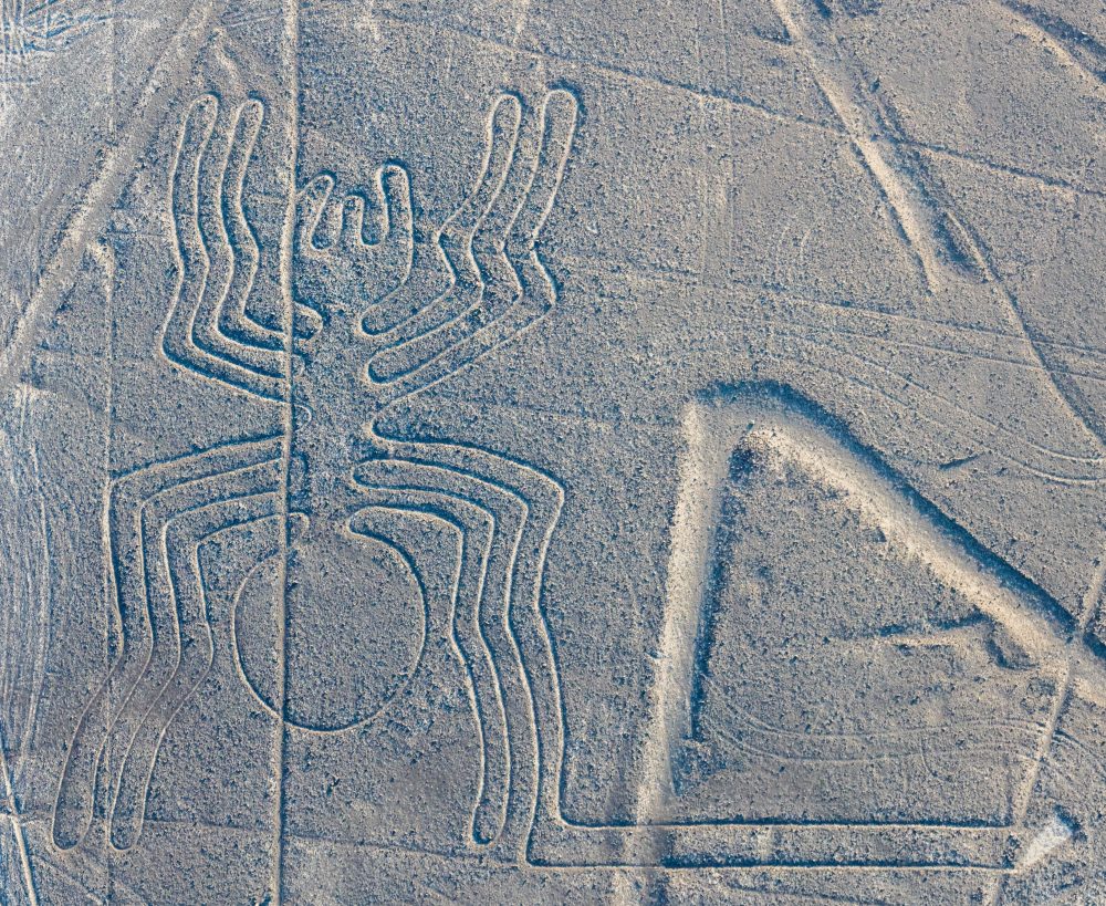 Un equipo de investigación japonés ha descubierto en 6 meses, utilizando la IA y trabajo de campo, 303 nuevos geoglifos en la Pampa de Nazca (Perú)