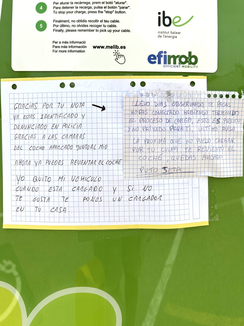 Vecinos colegas que se preocupan por la sobrecarga de tu coche eléctrico.