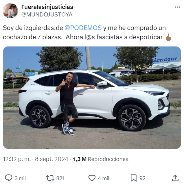 "Soy de podemos y me he comprado un cochazo de 7 plazas"
