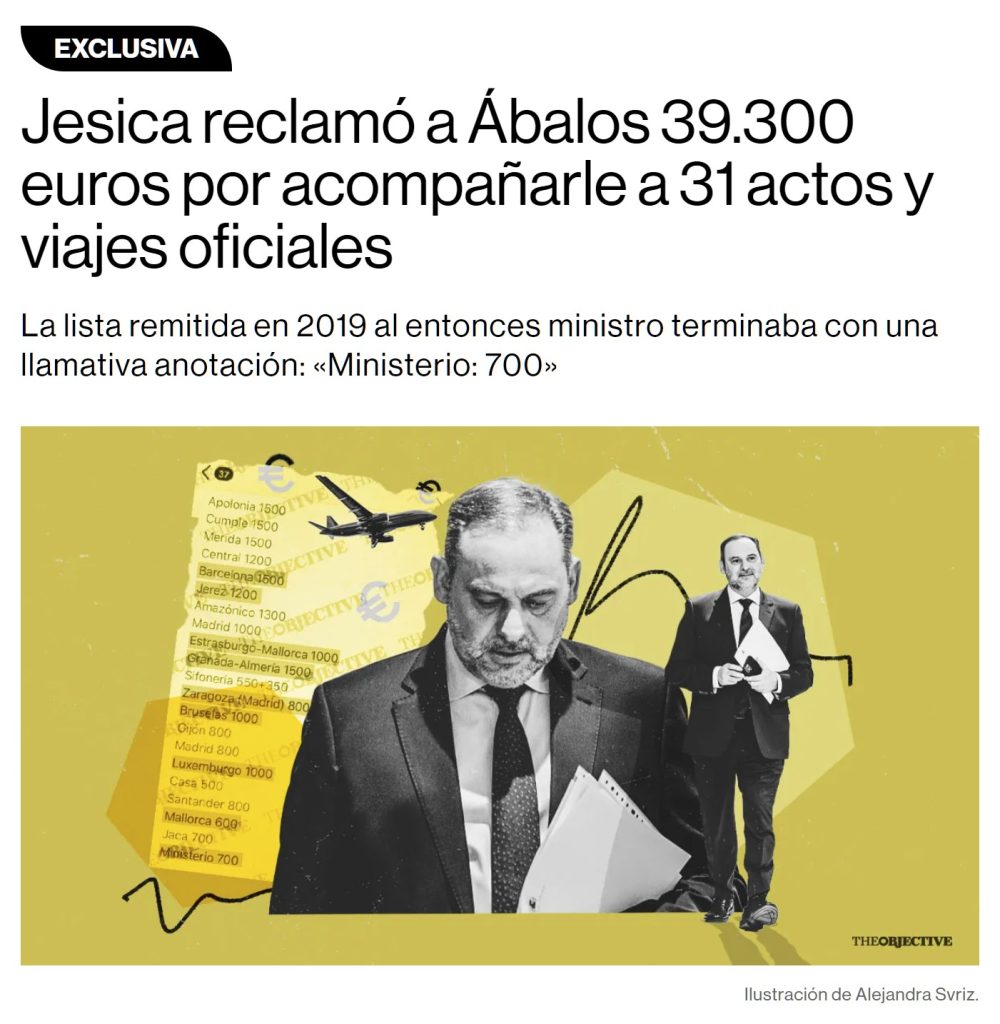 La "acompañante" de Ábalos le cobraba 1500 euros al día.
