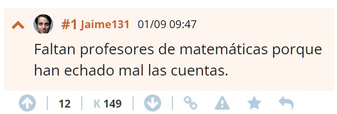 Faltan profesores de matemáticas, informática y ciencias.
